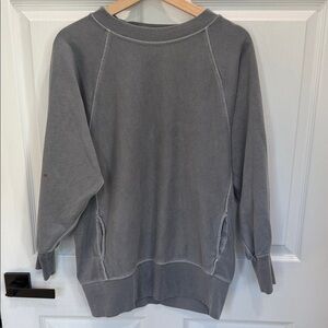 Free People Washed Gray Crewneck Sweatshirt Small